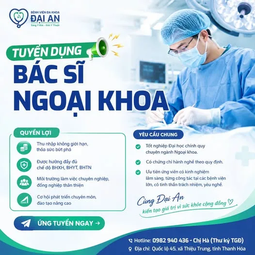 Đại An chào đón bác sĩ Ngoại khoa cùng đồng hành và phát triển